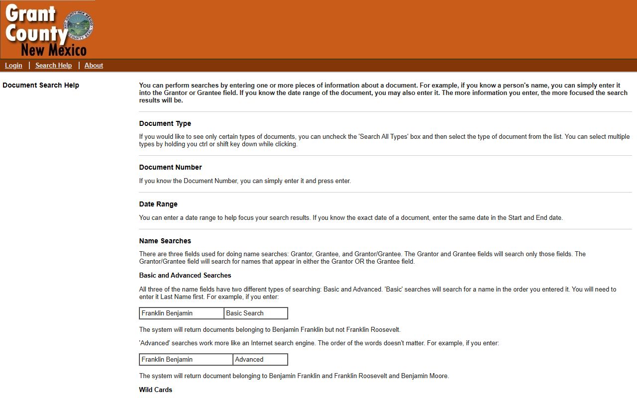 Grant County Clerk of Court EagleWeb search help