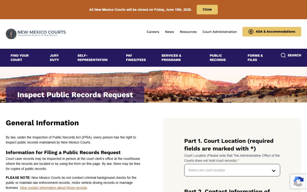 Grant County court records New Mexico Judiciary IPRA portal