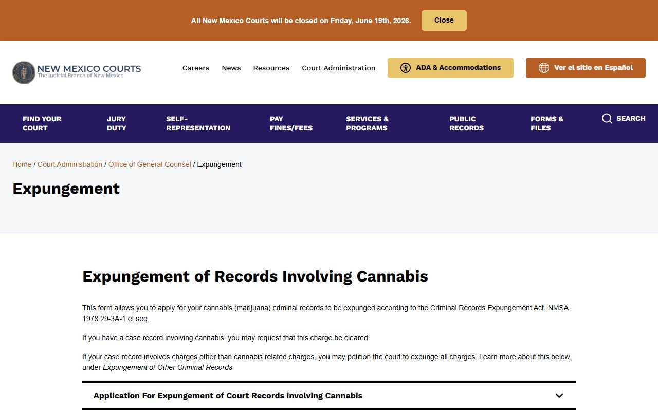Grant County criminal court records New Mexico Courts expungement information
