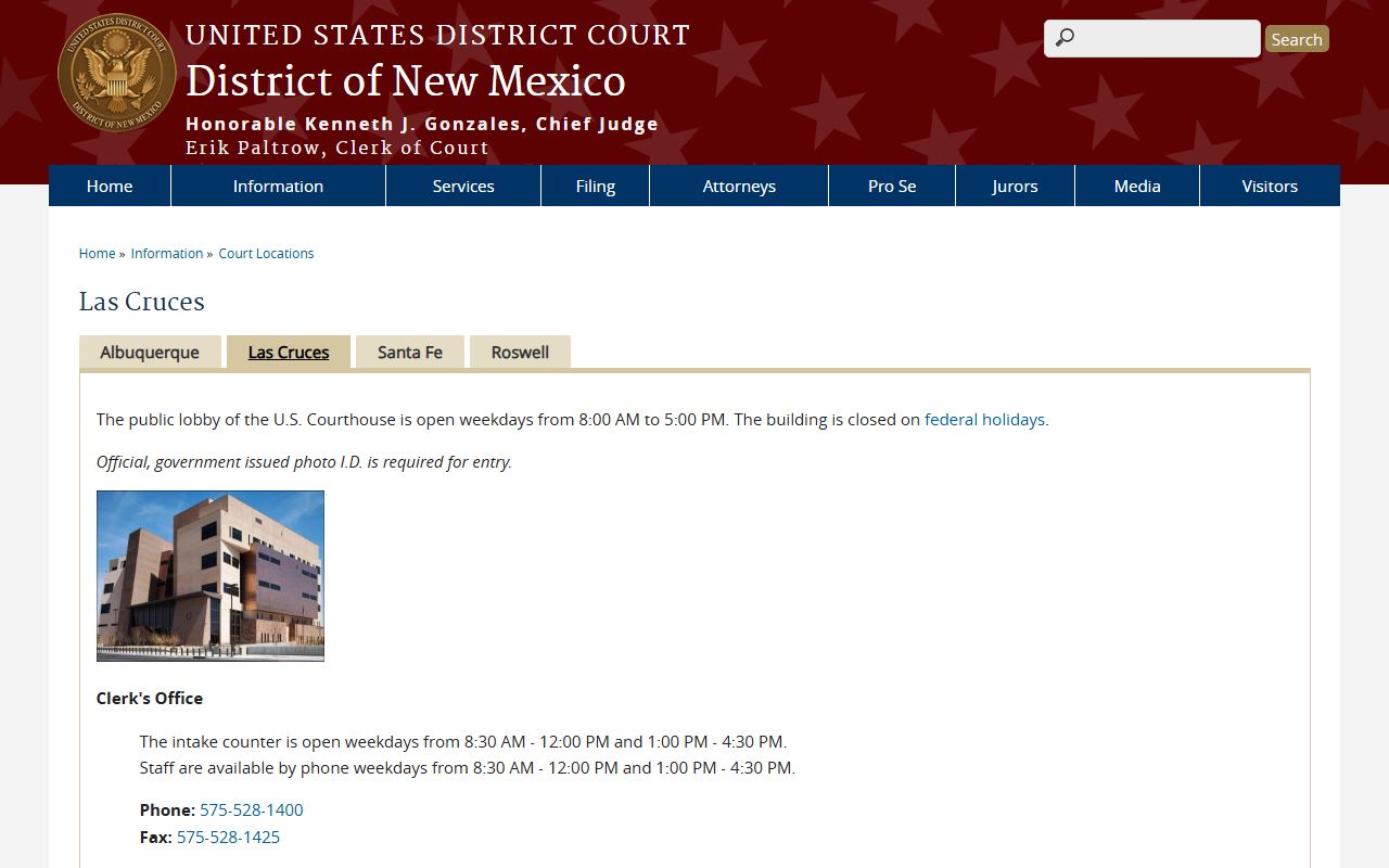 Grant County District Court nearest Las Cruces federal courthouse