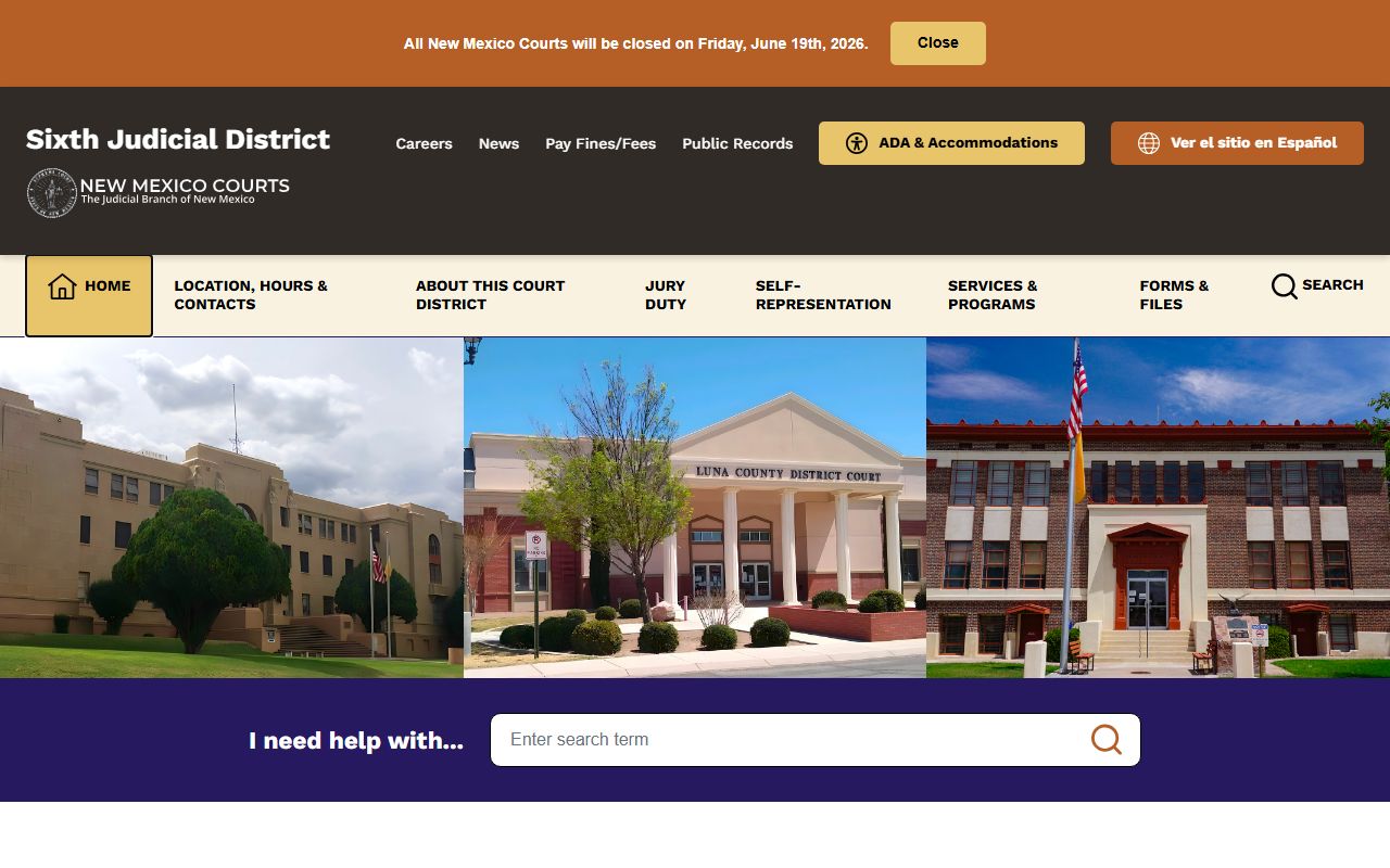 Grant County Court records Sixth Judicial District homepage