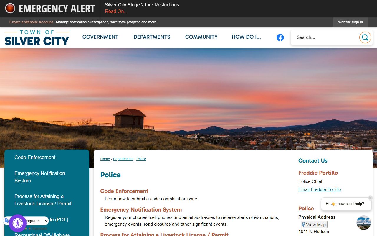 Grant County warrant search Silver City Police Department